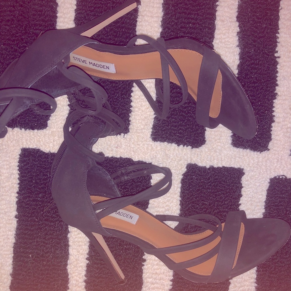 Strappy black Steve Madden heels